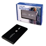 Carcasa hard disc laptop 2,5'' SATA HDD USB 2.0 Aluminiu negru, LOGILINK UA0041B